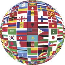 Painel de Tecido Sublimado Redondo Bandeiras Globo c/ Elástico