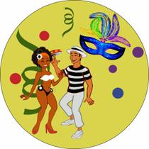 Painel de Tecido Sublimado Redondo Carnaval Casal do samba c/ Elástico Painel de Tecido Sublimado Redondo Carnaval Casal do samba c/ Elástico