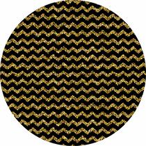 Painel de Tecido Sublimado Redondo Chevron Glitter Dourado e Preto c/ Elástico Painel de Tecido Sublimado Redondo Chevron Glitter Dourado e Preto c/ Elástico