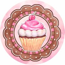 Painel de Tecido Sublimado Redondo Confeitaria CupCake Algodão Doce c/ Elástico Painel de Tecido Sublimado Redondo Confeitaria CupCake Algodão Doce c/ Elástico