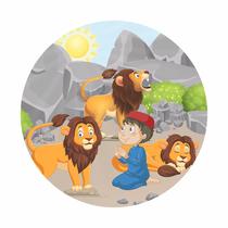 Painel de Tecido Sublimado Redondo Daniel na Cova dos Leões c/ Elástico