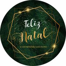 Painel de Tecido Sublimado Redondo Feliz Natal Folhagens c/ Elástico - Fabrika de Festa Painel de Tecido Sublimado Redondo Feliz Natal Folhagens c/ Elástico - Fabrika de Festa