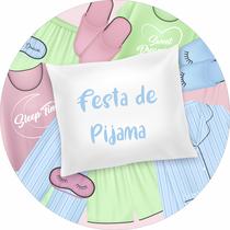 Painel de Tecido Sublimado Redondo Festa de Pijama Candy Colors c/ Elástico Painel de Tecido Sublimado Redondo Festa de Pijama Candy Colors c/ Elástico