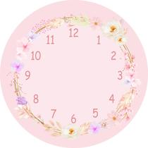 Painel de Tecido Sublimado Redondo Flores Rosas e Numeros Mês Versário c/ Elástico Painel de Tecido Sublimado Redondo Flores Rosas e Numeros Mês Versário c/ Elástico