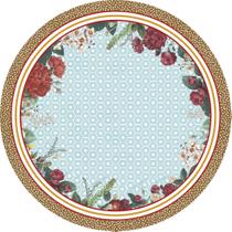 Painel de Tecido Sublimado Redondo Formas e Arranjo de Flores em Circulo c/ Elástico Painel de Tecido Sublimado Redondo Formas e Arranjo de Flores em Circulo c/ Elástico