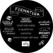 Painel de Tecido Sublimado Redondo Formatura Chalkboard c/ Elástico