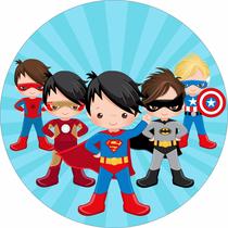 Painel de Tecido Sublimado Redondo Herois Kids Meninos c/ Elástico Painel de Tecido Sublimado Redondo Herois Kids Meninos c/ Elástico