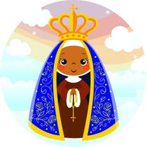 Painel De Tecido Sublimado Redondo Nossa Senhora Aparecida Céu Candy C/Elástico 150x150cm Painel De Tecido Sublimado Redondo Nossa Senhora Aparecida Céu Candy C/Elástico 150x150cm