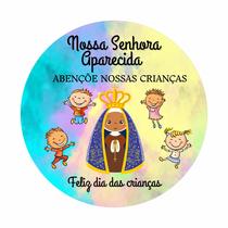 Painel de Tecido Sublimado Redondo Nossa Senhora Aparecida Dia das Crianças Fundo Aquarela C/ Elástico 1,5x1,5m Painel de Tecido Sublimado Redondo Nossa Senhora Aparecida Dia das Crianças Fundo Aquarela C/ Elástico 1,5x1,5m