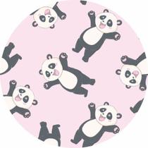 Painel De Tecido Sublimado Redondo Panda Feliz C/Elástico Painel De Tecido Sublimado Redondo Panda Feliz C/Elástico