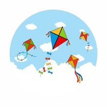 Painel de Tecido Sublimado Redondo Pipas Coloridas Céu Azul e Nuvens C/ Elástico 1,5x1,5m Painel de Tecido Sublimado Redondo Pipas Coloridas Céu Azul e Nuvens C/ Elástico 1,5x1,5m