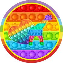 Painel de Tecido Sublimado Redondo Pop It Coração e Girafa c/ Elástico