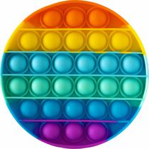 Painel de Tecido Sublimado Redondo Pop it Fidget Toy Círculo Arco Íris c/ Elástico