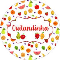 Painel de Tecido Sublimado Redondo Quitandinha das Frutas Alegres c/ Elástico