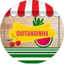 Painel de Tecido Sublimado Redondo Quitandinha Feira Frutas c/ Elástico