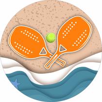 Painel de Tecido Sublimado Redondo Raquetes de Beach Tênis c/ Elástico