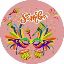 Painel De Tecido Sublimado Redondo Samba C/Elástico Painel De Tecido Sublimado Redondo Samba C/Elástico