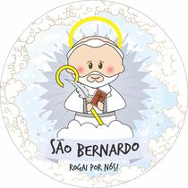 Painel de Tecido Sublimado Redondo Santinhos Católicos São Bernardo c/ Elástico