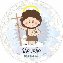 Painel de Tecido Sublimado Redondo Santinhos Católicos São João c/ Elástico