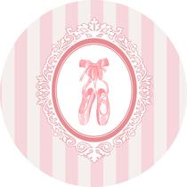 Painel de Tecido Sublimado Redondo Sapatilhas em Molduras Fundo listrado c/ Elástico Painel de Tecido Sublimado Redondo Sapatilhas em Molduras Fundo listrado c/ Elástico