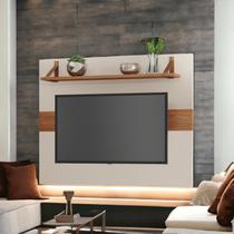 Painel De TV Até 50 Polegadas Com 1 Prateleira Moderno Para Sala Quarto E Área De Lazer