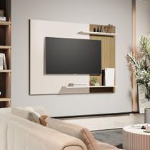 Painel de TV Smart Até 55 Polegadas Eduardo 7117 Cor Off white / Ripado - Comprar Moveis em Casa