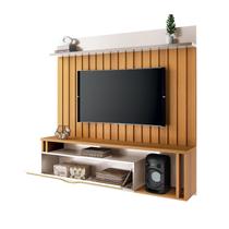 Painel de TV Suspenso Self TV até "55" Sala de Estar/ Recepção Off White/ Cinamomo - HB Móveis