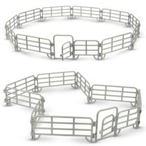 Painel de vedação Fence Playset Toymany Corral, 20 unidades com 2 portas Painel de vedação Fence Playset Toymany Corral, 20 unidades com 2 portas