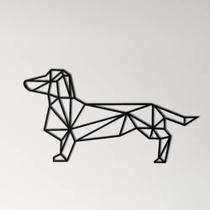 Painel Decorativo dachshund basset geométrico mdf preto 59cm - Usimade Decor