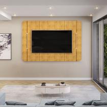 Painel Decorativo Deep TV até 65" Luminárias Douradas Cedro G18 - Gran Belo