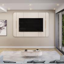 Painel Decorativo Deep TV até 65" Luminárias Douradas OffWhite G18 - Gran Belo