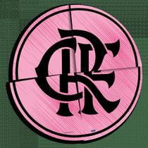 Painel Decorativo do Flamengo Rosa Banner/Pôster Redondo 90cm x 90cm Com 4 Lâminas