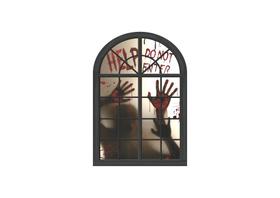 Painel decorativo halloween janela mão sangrenta Painel decorativo halloween janela mão sangrenta