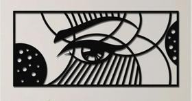 Painel decorativo olho feminino mdf preto 59cm - Usimade Decor