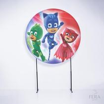 Painel Decorativo para Festa 1,30x1,30 metros Vesti Fácil com Elástico PJ Masks - Fera Print