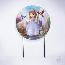 Painel Decorativo para Festa 1,30x1,30 metros Vesti Fácil com Elástico Princesa Sofia - Fera Print