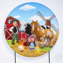 Painel Decorativo para Festa Redondo Vesti Fácil com Elástico Fazenda do Zenon - Fera Print
