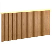 Painel Decorativo Ripado 230x109x49 cm Freijó com Led - Matic