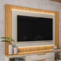Painel Decorativo Singapura MDP/MDF TV até 70 Polegadas Ripado 2.2 Tauari/Off White G77 - Gran Belo