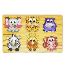 Painel Divertido Quebra Cabeça Selva Brinquedo de Madeira
