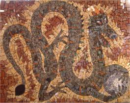 Painel Dragão Verde Em Mosaico 120X150