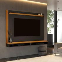 Painel DV Ripado 1.40m Para TV Até 55'' Polegadas Com Nicho Para Objetos Cor Preto / Cedro Painel DV Ripado 1.40m Para TV Até 55'' Polegadas Com Nicho Para Objetos Cor Preto / Cedro
