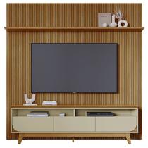 Painel E Bancada Tv 75 Pol 245x238 cm Luna Cumaru Opala MADETEC