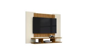 Painel E Com Nichos Para Eletronicos Espaço Traseiro Para Cabeamentos e Fixação por Cunha Para TV Até 50'' Cor Off/Freijó Painel E Com Nichos Para Eletronicos Espaço Traseiro Para Cabeamentos e Fixação por Cunha Para TV Até 50'' Cor Off/Freijó