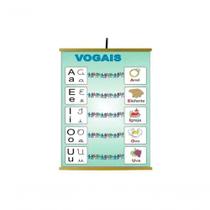 Painel Educativo Vogais 1200x900mm Plastificado com Moldura em Madeira Sonho de Criança Painel Educativo Vogais 1200x900mm Plastificado com Moldura em Madeira Sonho de Criança