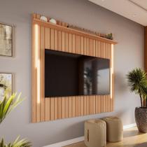 Painel Efeito Ripado 3d Com Led Para Tv Até 70 Polegadas Sevilla 183cm Jequitibá