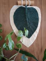 Painel Em Macramé 2 Folhas Decoração