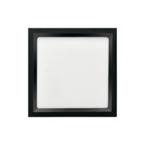 Painel emb quad rec 24w 3000k preto bivolt