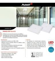 Painel Embutir Sensor De Presença Quadrado 18W 6500K Avant