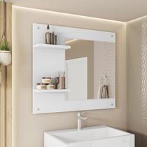 Painel Espelho Multifuncional Banheiro Towel Branco Painel Espelho Multifuncional Banheiro Towel Branco